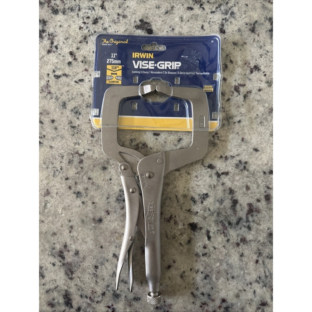 Vise-Grip 11R 11" Long, 3-3/8" Capacity Locking C-Clamps with Regular Tips